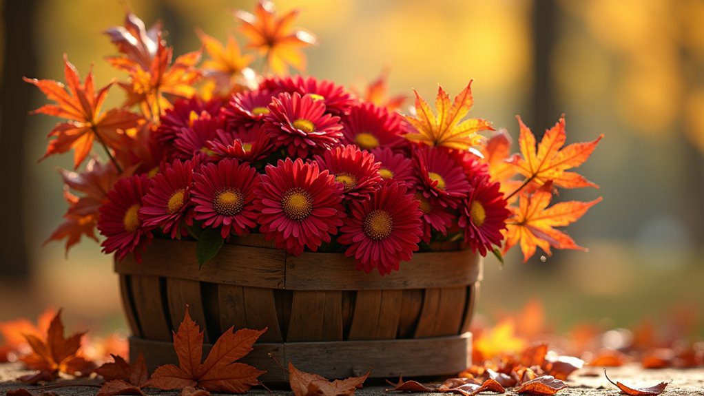 autumn basket arrangement elegance