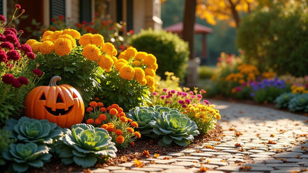 autumn blooms and foliage