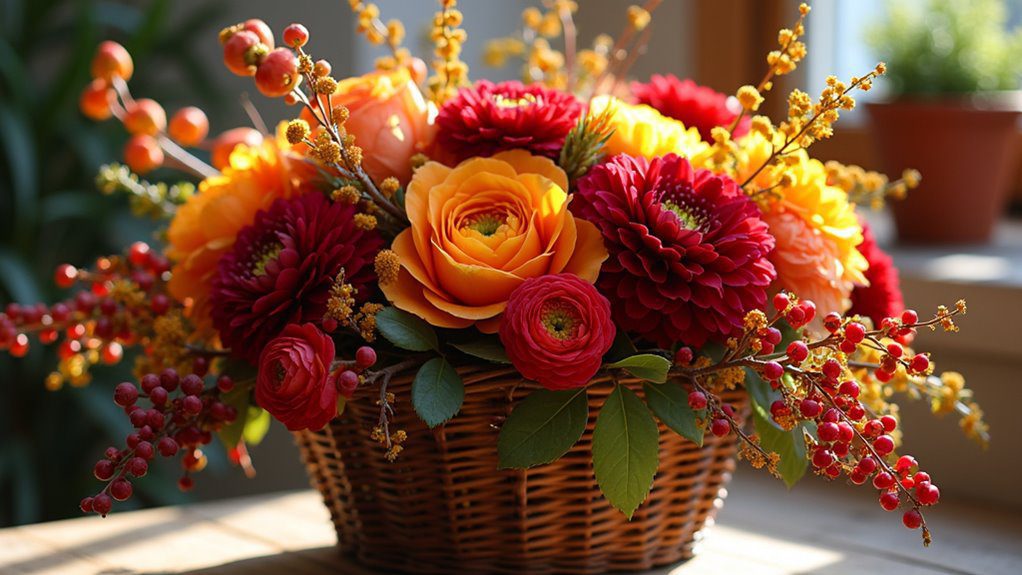 autumn s vibrant floral contrast