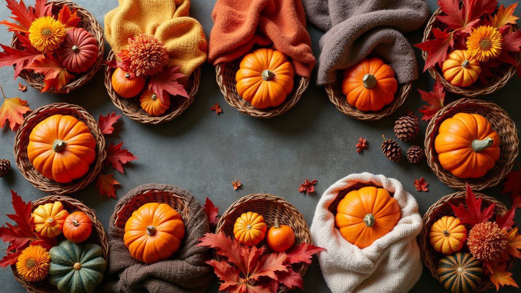 autumn themed basket decorations ideas