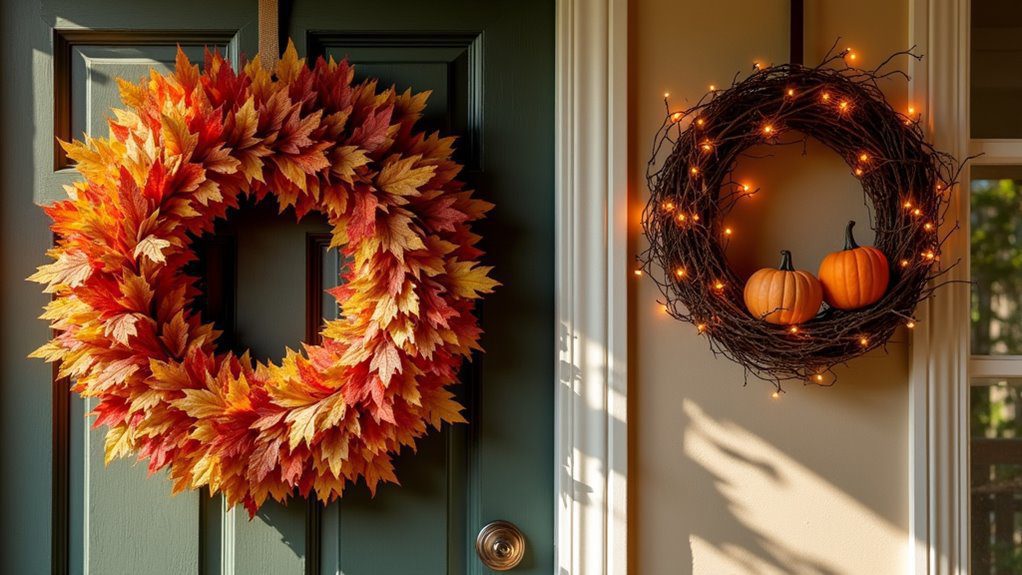 autumn wreaths enhance decor