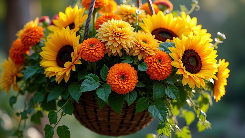 bold autumn floral display