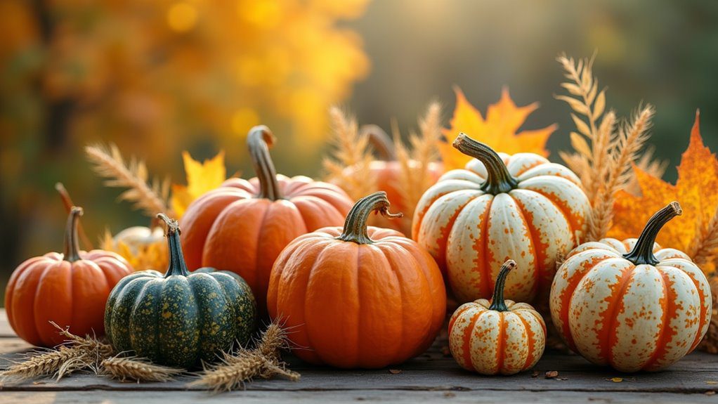 charming fall pumpkin display
