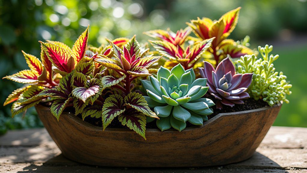coleus and succulent combination