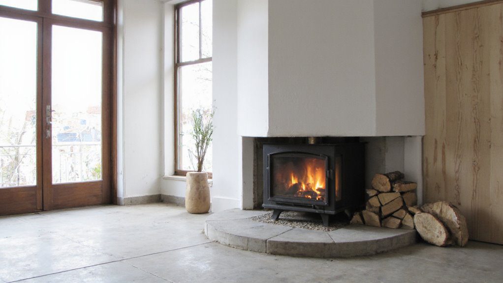 cozy modern simplicity fireplace
