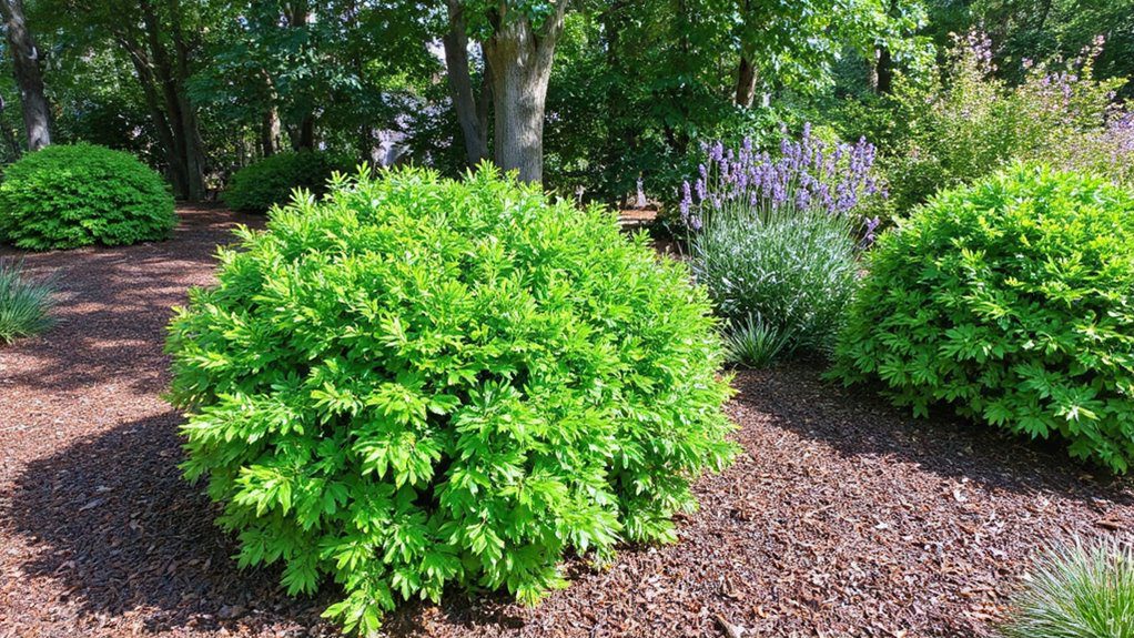 decorative mulch enhances liriope