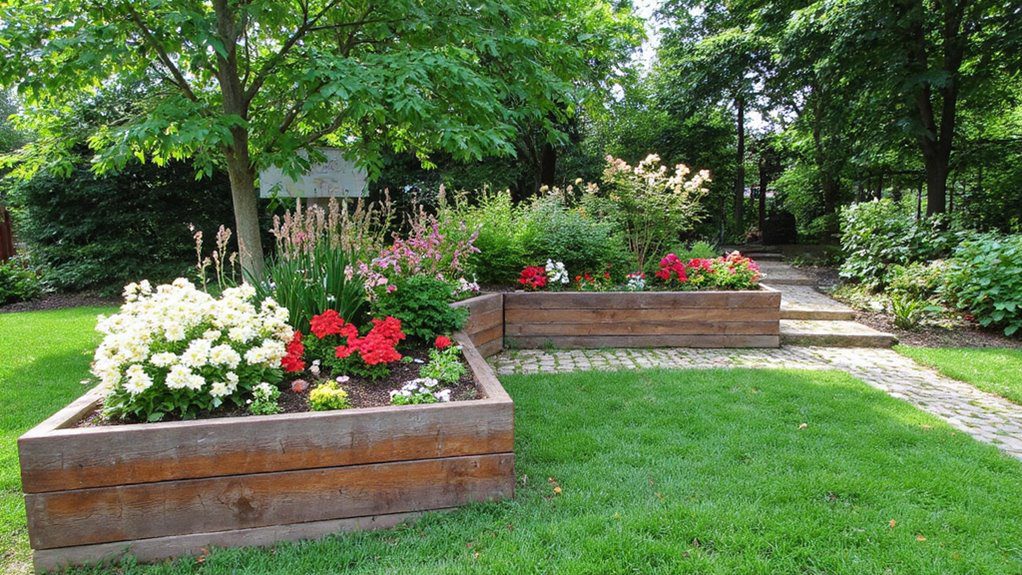 elevated structured flower beds