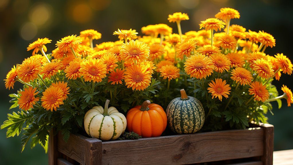 golden asters and gourds