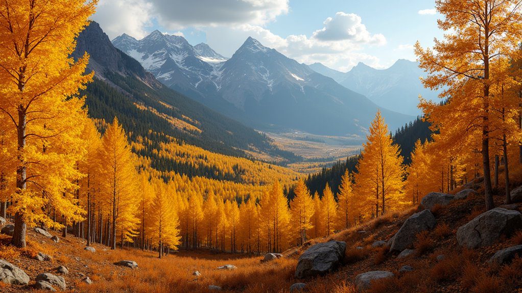 golden shimmering aspen groves