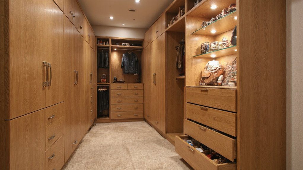 hidden storage with drawers