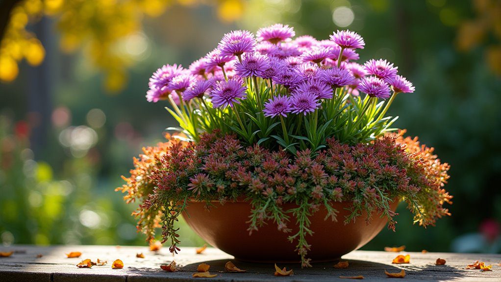 layered asters and sedum