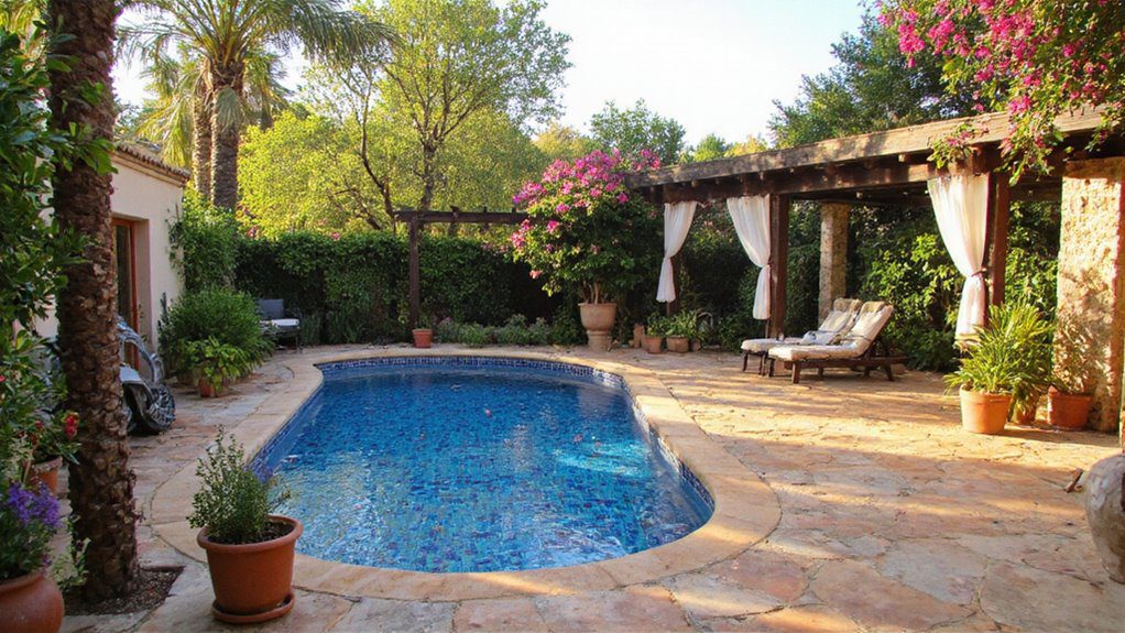 mediterranean mosaic tile patio