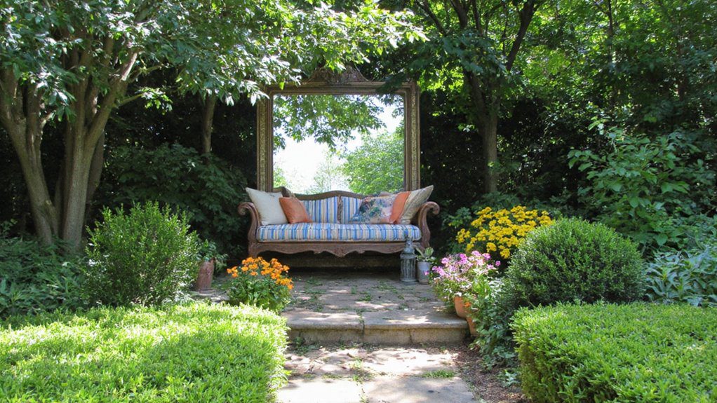 mirrors enhance backyard space