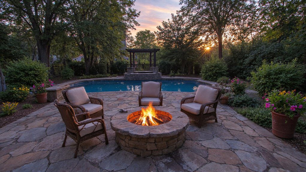 rustic stone patio warmth