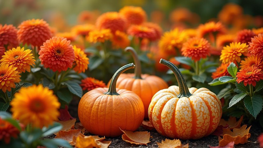 seasonal pumpkins and gourds