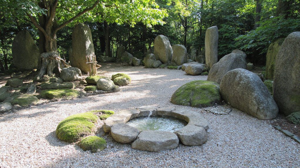 serene balanced rock gardens