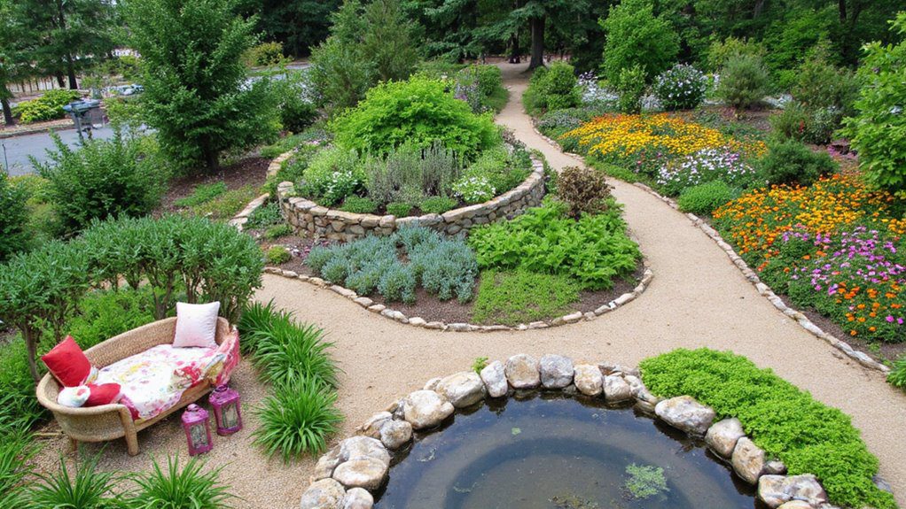 themed garden zones created