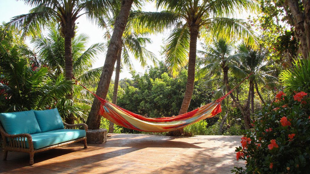 tropical relaxation lounge area