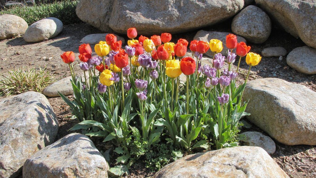 tulips enhance rock gardens