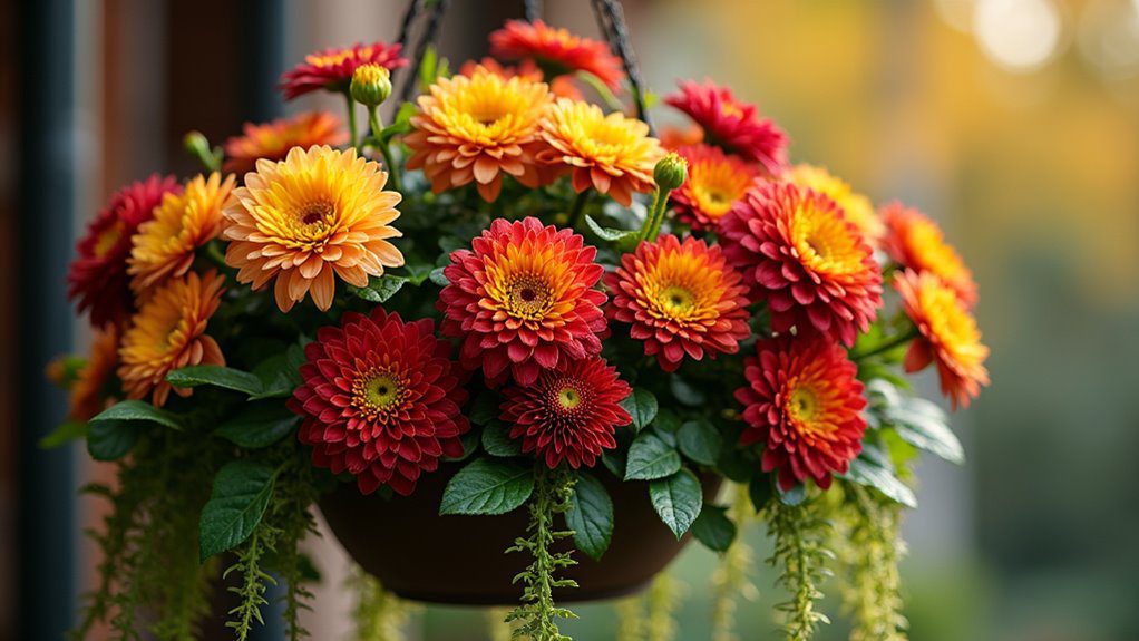 vibrant autumn chrysanthemum baskets
