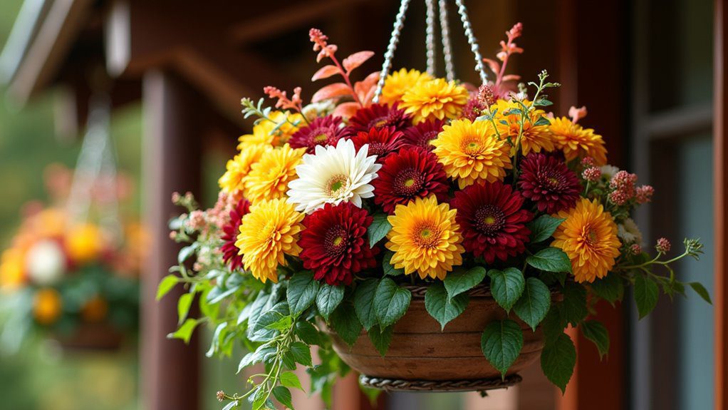 vibrant autumn flower display