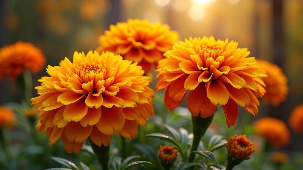 vibrant autumn marigold blooms