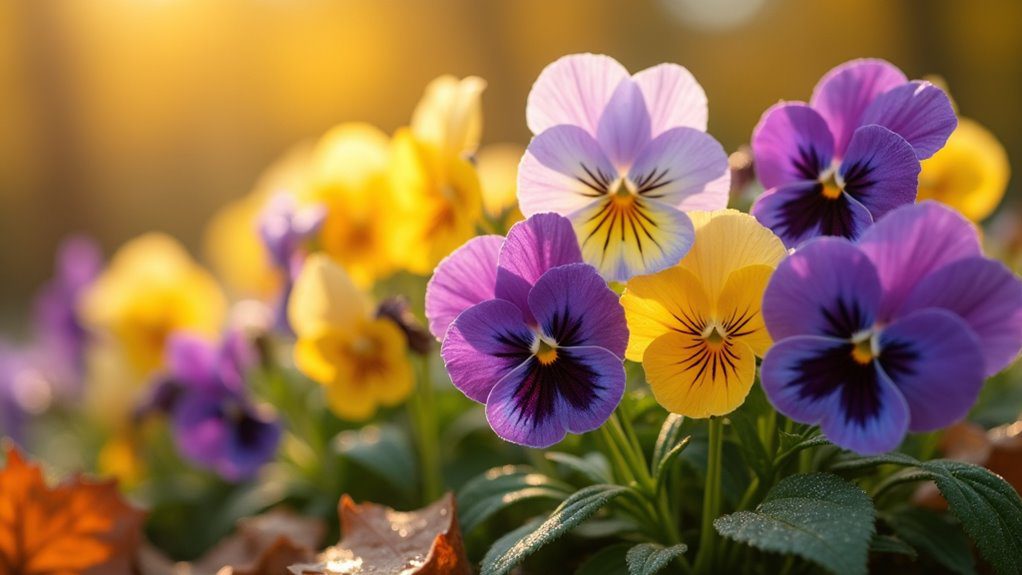 vibrant autumn pansy colors