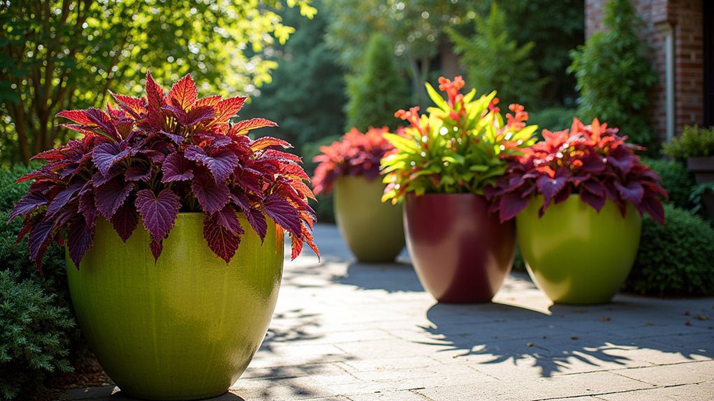 vibrant coleus statement planters