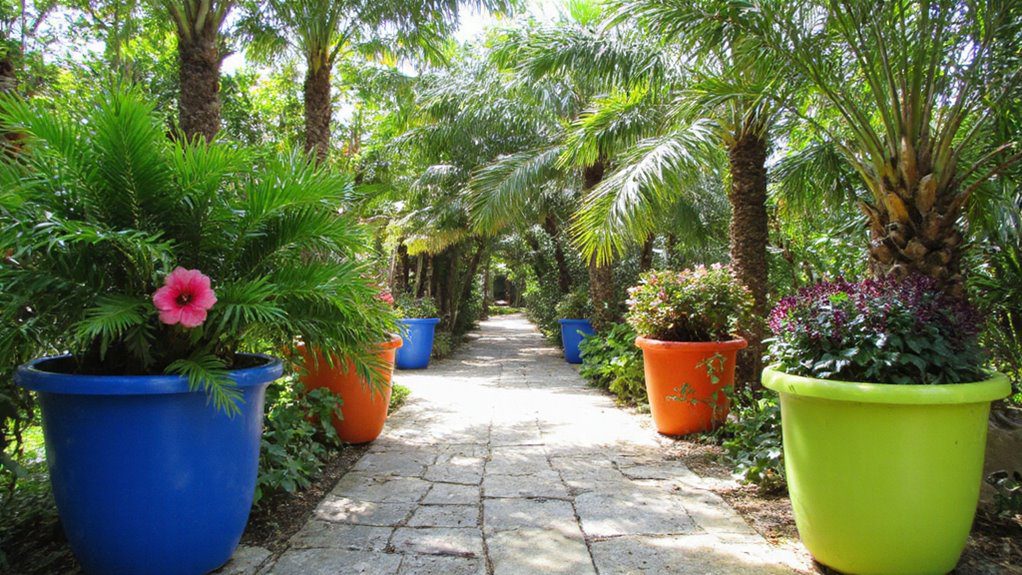 vibrant planters enhance landscapes