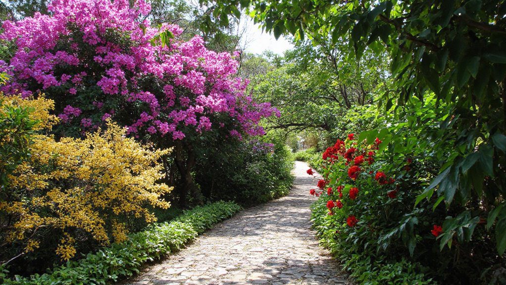 vibrant tropical flowering shrubs