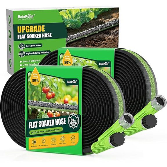 RAINPOINT 100FT Flat Soaker Hose (2-Pack Green)