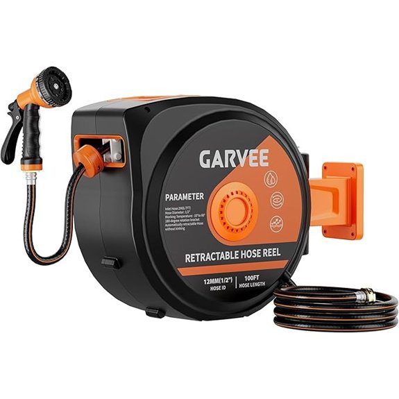 Retractable 100ft Wall-Mounted Garden Hose Reel