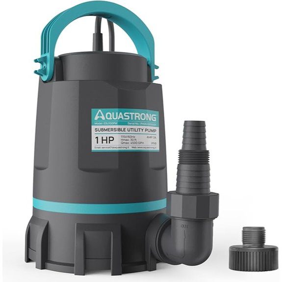 Aquastrong 1 HP 4500 GPH Submersible Sump Pump
