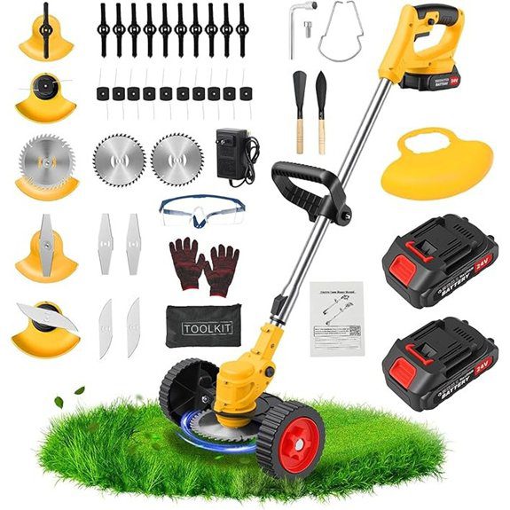 24V Cordless 3‑in‑1 Stringless Grass Trimmer Kit