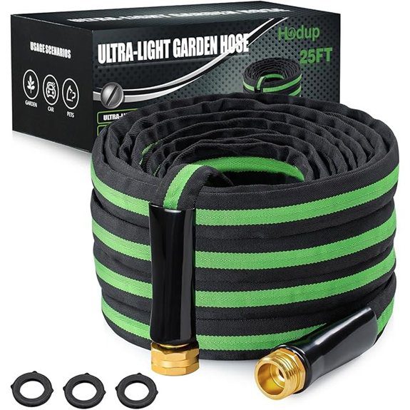 25 ft Lightweight Kink-Free Garden Hose (Black-Green)