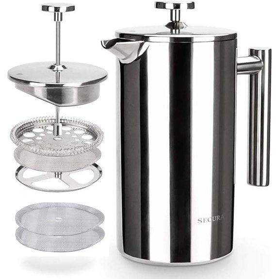 Secura 34oz Stainless Steel Insulated French Press