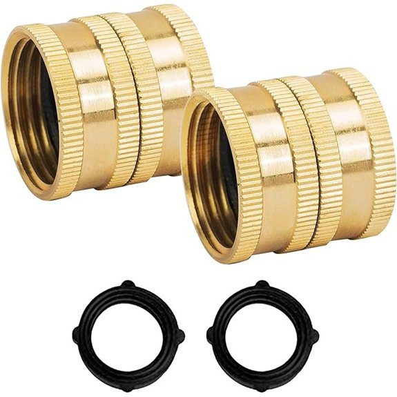 Hourleey 3/4 Brass Female-to-Female Hose Connectors