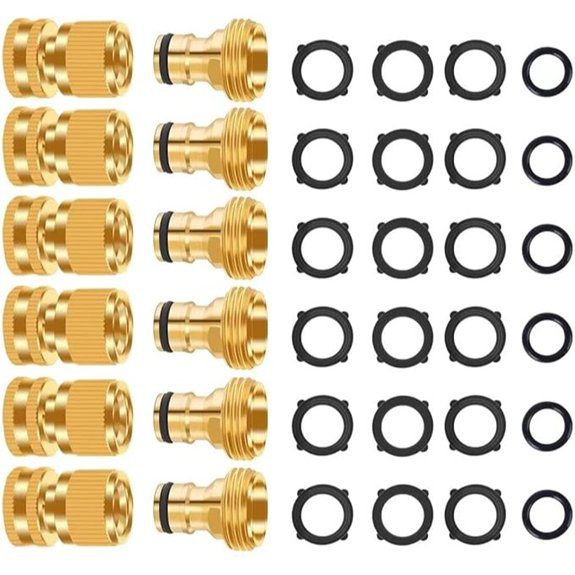 3/4 Brass Garden Hose Quick Connector Set (6-Pack)