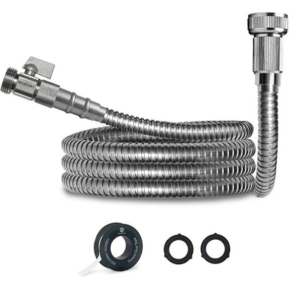 Morvat 3ft Stainless Steel Garden Hose with Valve