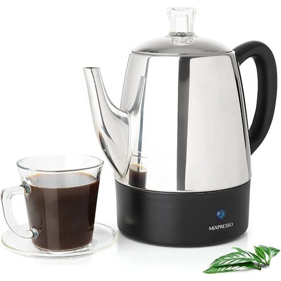 Mixpresso 4-Cup Electric Stainless Steel Coffee Percolator