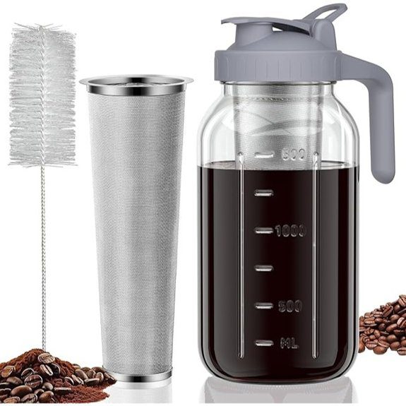 64oz Cold Brew Mason Jar with Stainless Filter