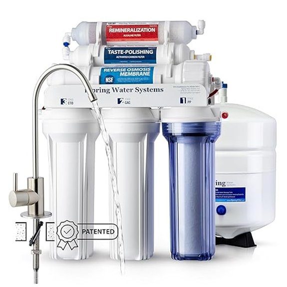 iSpring RCC7AK NSF Certified 75 GPD Alkaline 6-Stage Reverse Osmosis System pH+ Remineralization RO Water Filter System Under Sink Patented Top-Mounted Faucet Design for Easy Installation