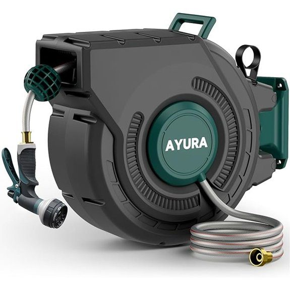 AYURA 100ft Retractable Garden Hose Reel (Wall Mount)