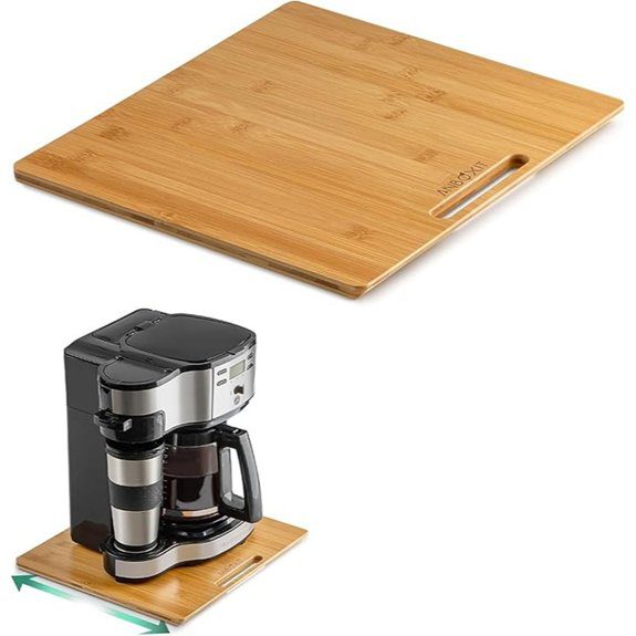 Bamboo Appliance Sliding Tray for Coffee Maker