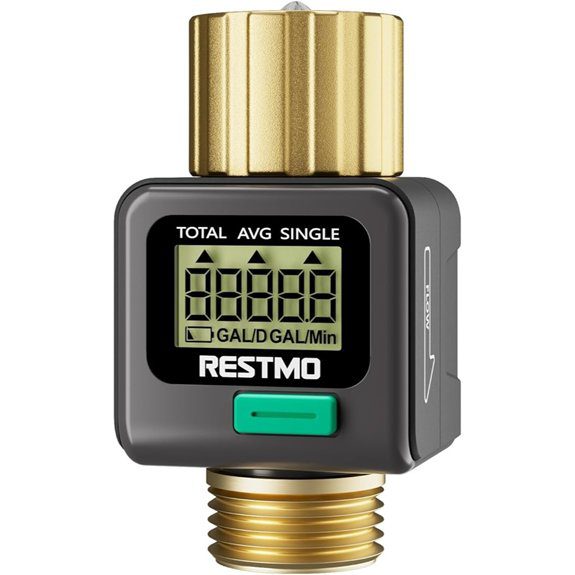 RESTMO Brass Water Flow Meter for Garden Hoses
