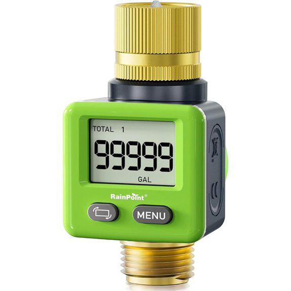 RAINPOINT Brass Water Flow Meter for Garden & RV