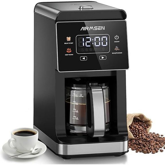 AIRMSEN Grind & Brew 5-Cup Coffee Maker with Grinder