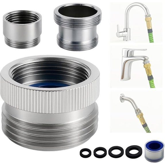 Chrome Faucet to Garden Hose Adapter with Aerator
