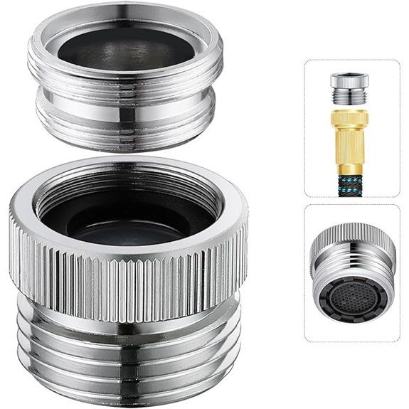 Chrome Faucet to Garden Hose Adapter with Aerator
