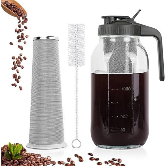Cold Brew Mason Jar Coffee Maker with Stainless Filter